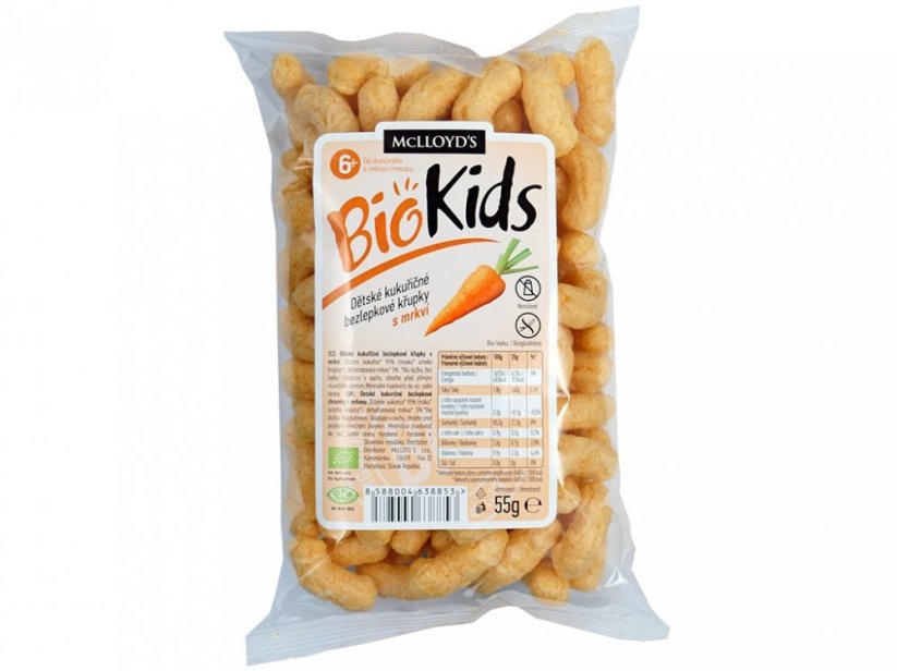 Bio Křupky kukuřičné mrkvové 55g, MCLLOYD´S